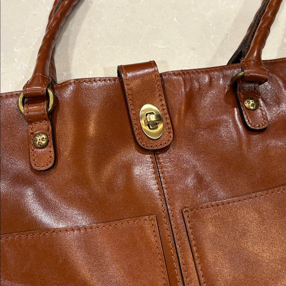 Patricia Nash Elegant Brown Leather Tote Bag - Picture 2 of 3